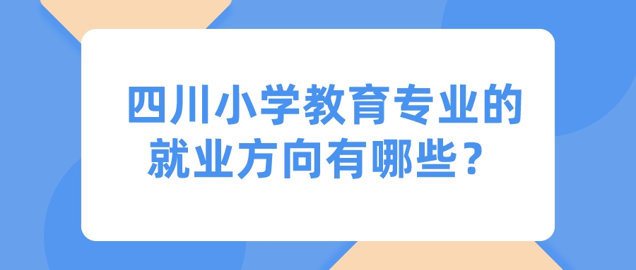 四川小學教育專業的就業方向有哪些？