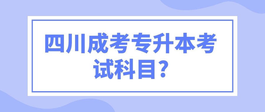 四川成考專升本考試科目?